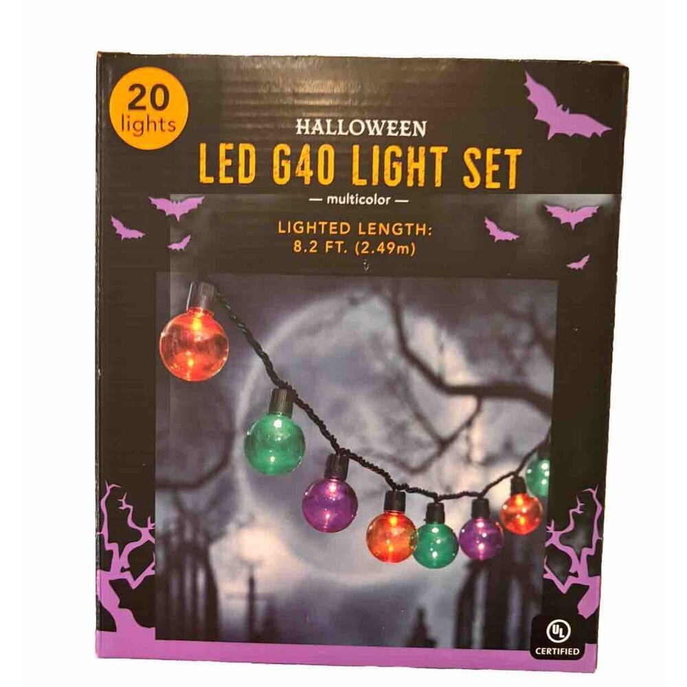 New 20 Mini Lights Halloween Indoor/Outdoor G40 8 Foot